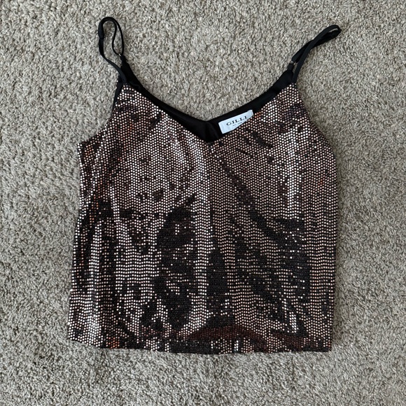 Black Sequin  Top - Picture 1 of 4